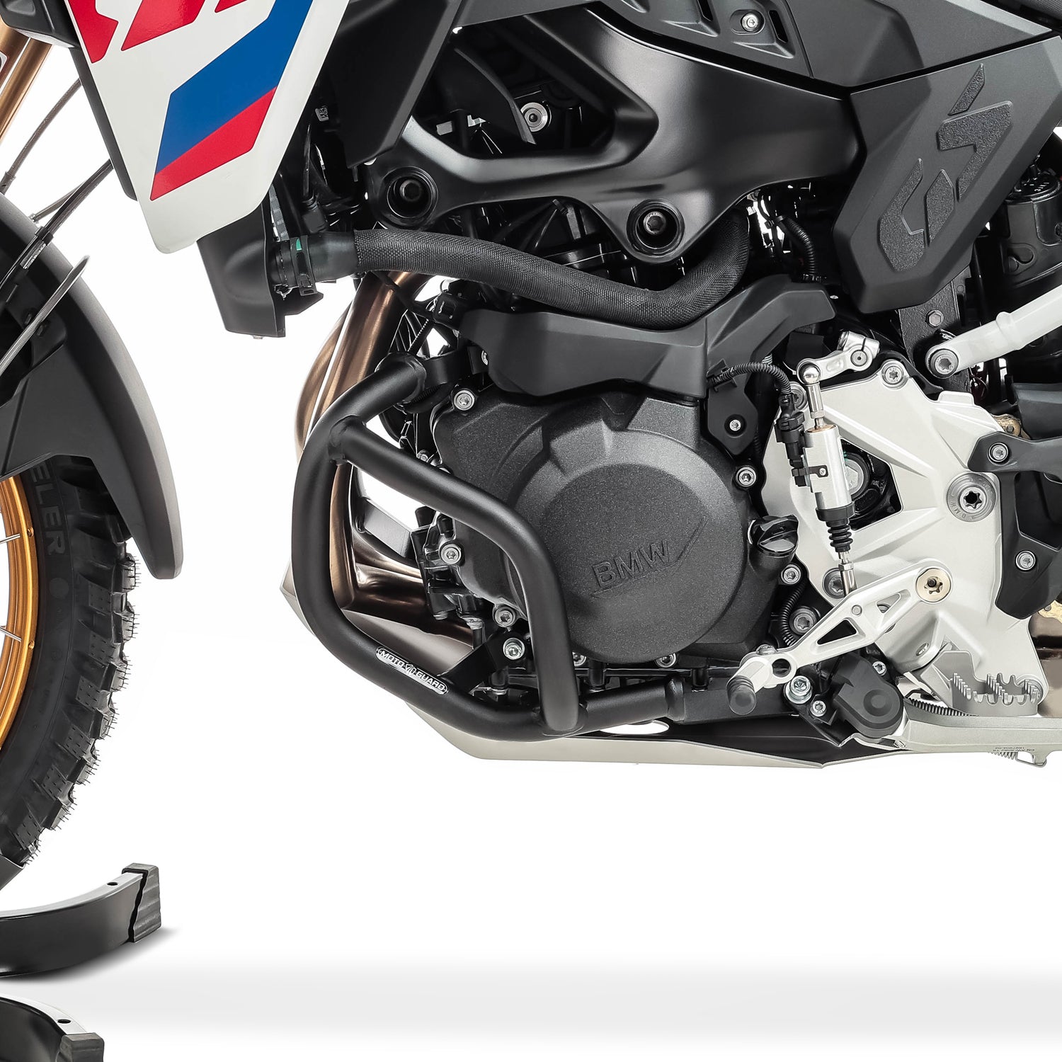 Crash bar, pentru BMW F 900 GS 2024, Partea inferioara, Negru Protectie motor