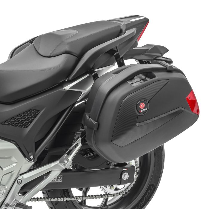 Cutii moto 2x22L din ABS rezistent, negru.