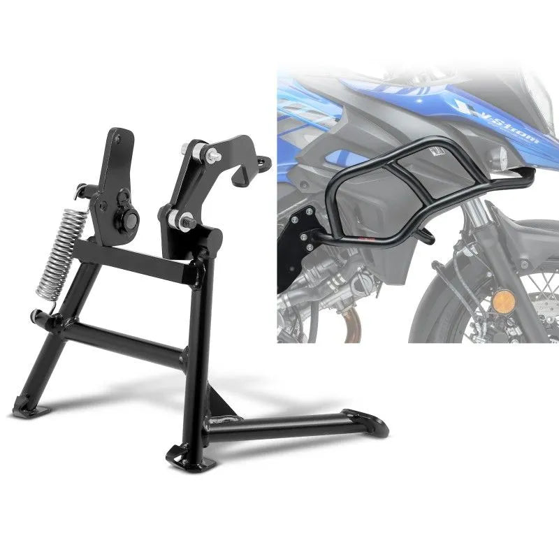 Crash bar + cric central set pentru Suzuki V-Strom 650 / XT 17-24, Negru