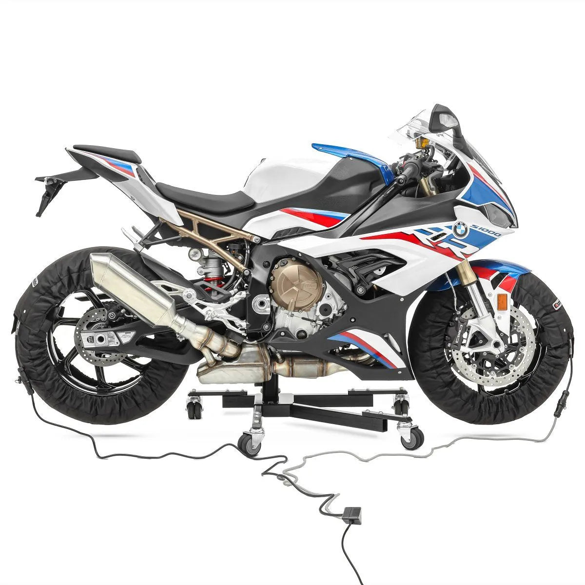 Incalzitoare anvelope moto, Set Snaefell Constands 30-99°C digital pentru roata fata si spate, negru