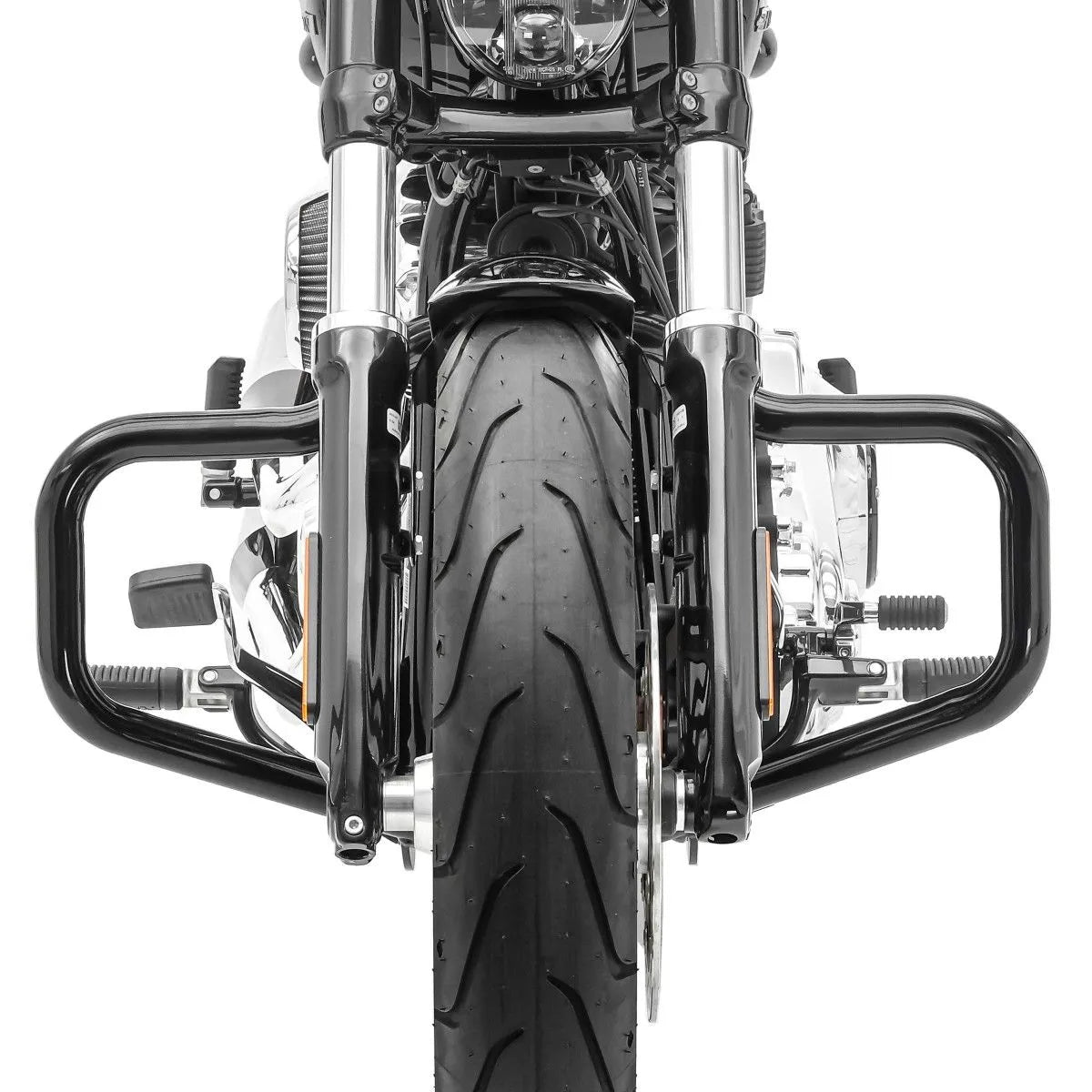 Crash bar Mustache Protecţie motor compatibilă cu Harley Davidson Softail 18-23 negru Protectie motor