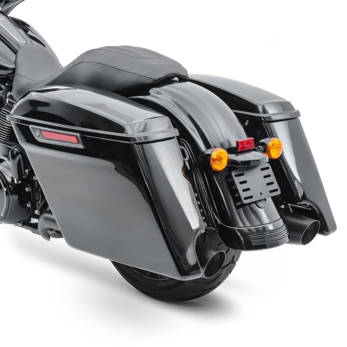 Genți laterale stretched Craftride pentru Harley Touring 2014–2023.