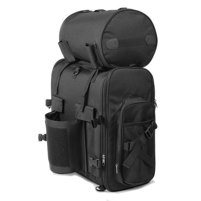 Geantă moto sissy bar Craftride SXL cu roll bag, extensibilă, Negru