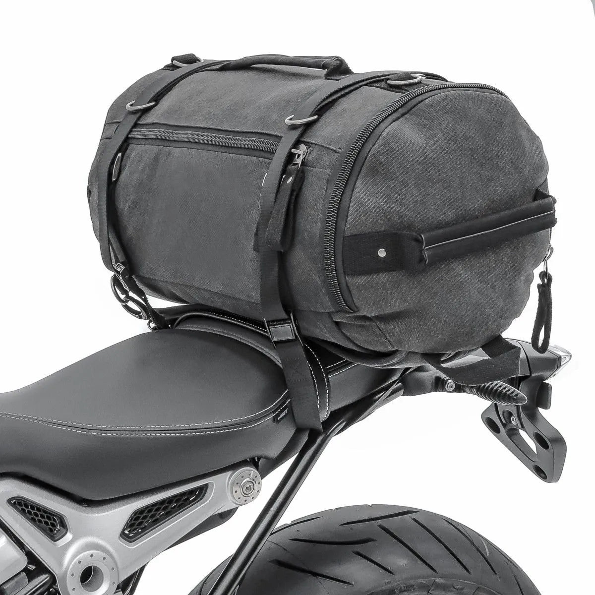 Geanta codita moto Vintage 25 L Canvas, rucsac, Roll bag Craftride, gri