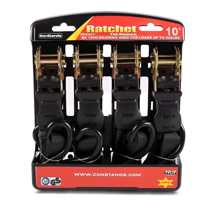 Set chingi moto ConStands cu crichet și cârlige, negru.