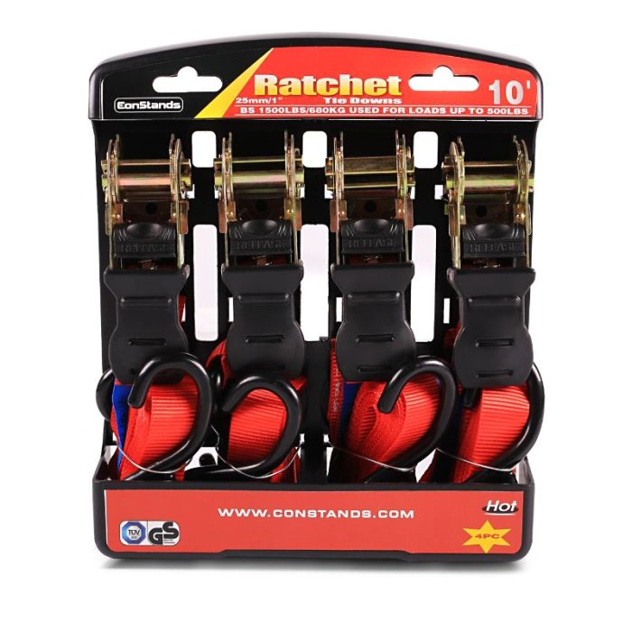 Set automat chingi moto ConStands cu crichet și cârlige, roșu.