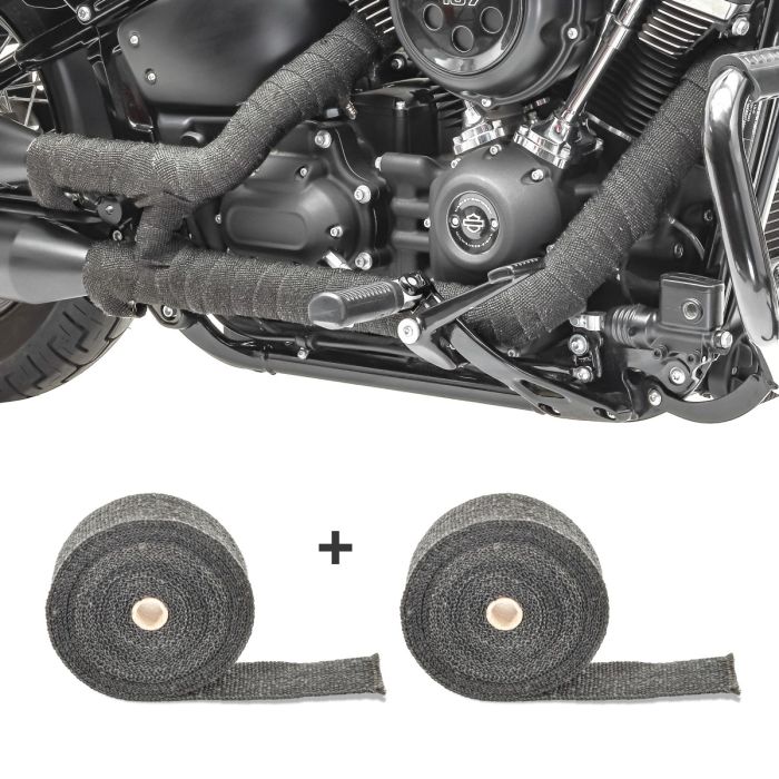 Set 2 benzi termoizolante evacuare motocicletă Craftride 10m negru