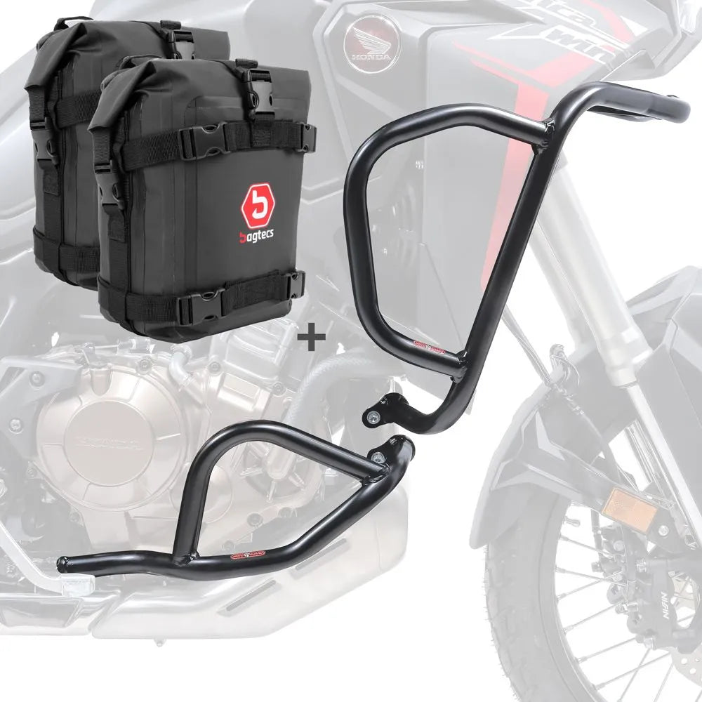 Set protectie motor + geanta pentru crashbar set pentruHonda Africa Twin 1100 20-21, Negru