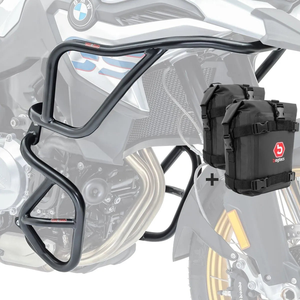 Set protectie motor + geanta pentru crashbar set pentru  BMW F 850 GS / F 750 GS 18-21, Negru