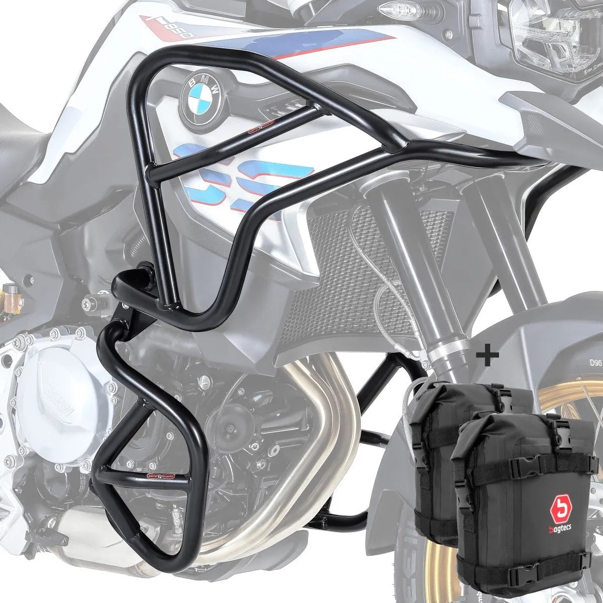 Set protectie motor + geanta pentru crashbar set pentru  BMW F 850 GS / F 750 GS 18-21, Negru