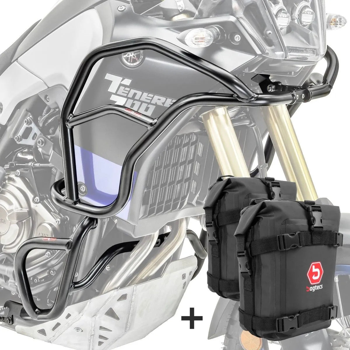 Set protectie motor + geanta pentru crashbar set pentru Yamaha Tenere 700 19-24 , Negru