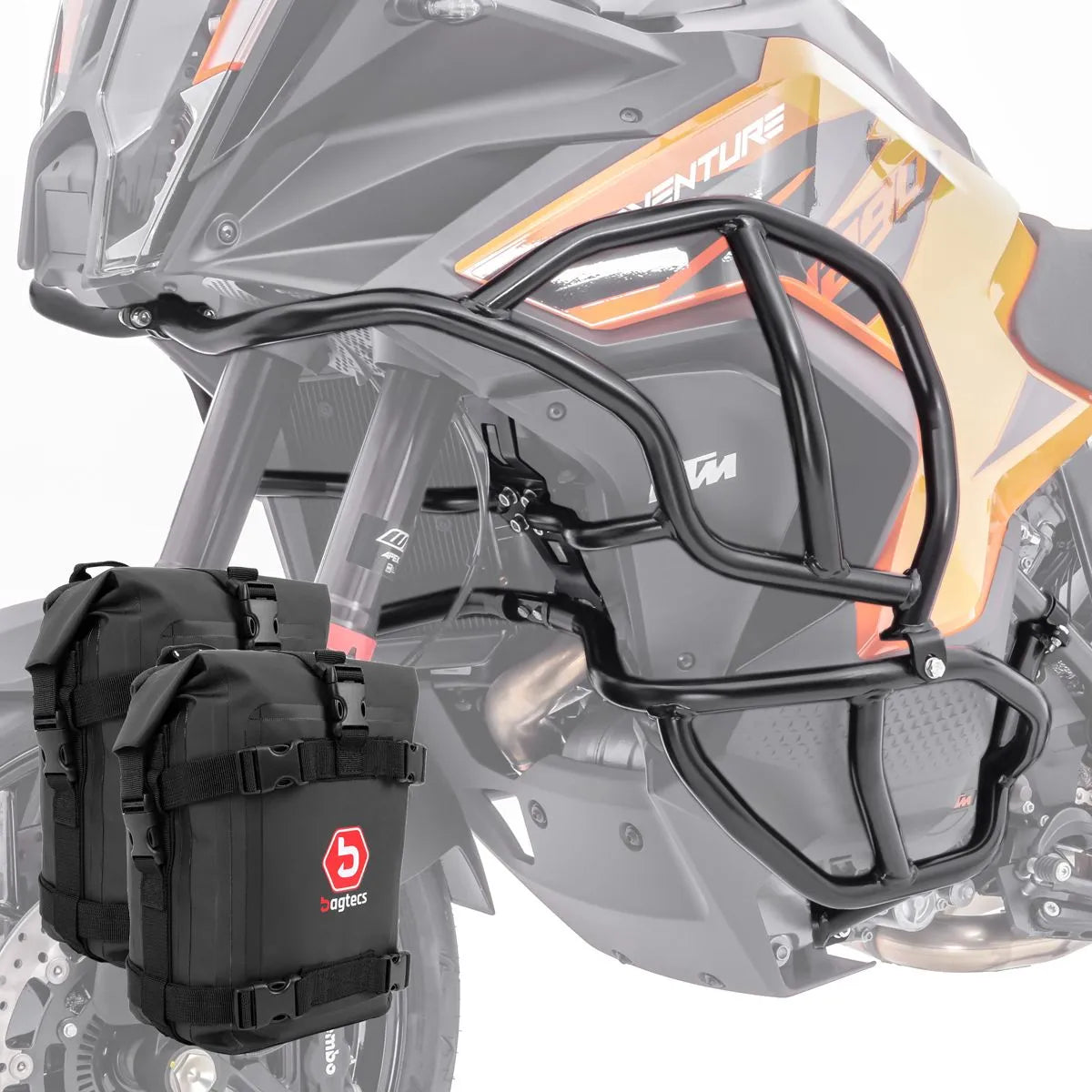 Set protectie motor + geanta pentru crashbar set pentru KTM 1290 Super Adventure S / R 21-24 , Negru